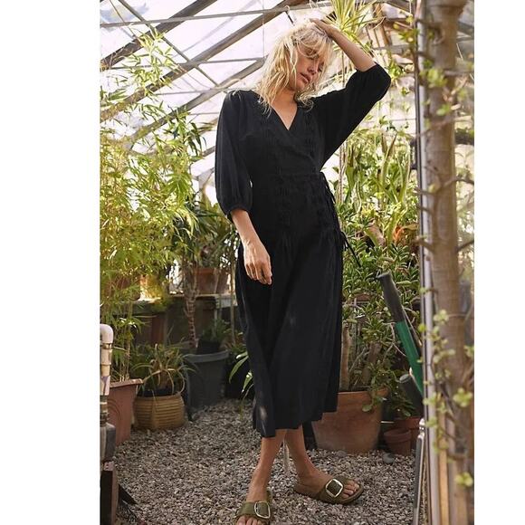 New Free People On The Move Midi Dress free-est $118 X-SMALL Black - Picture 4 of 8